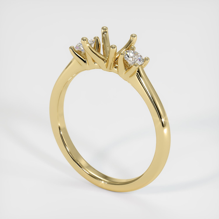14K Yellow Gold Three Stone Ring Setting