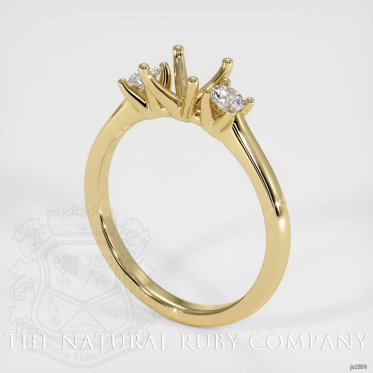 14K Yellow Gold Three Stone Ring Setting