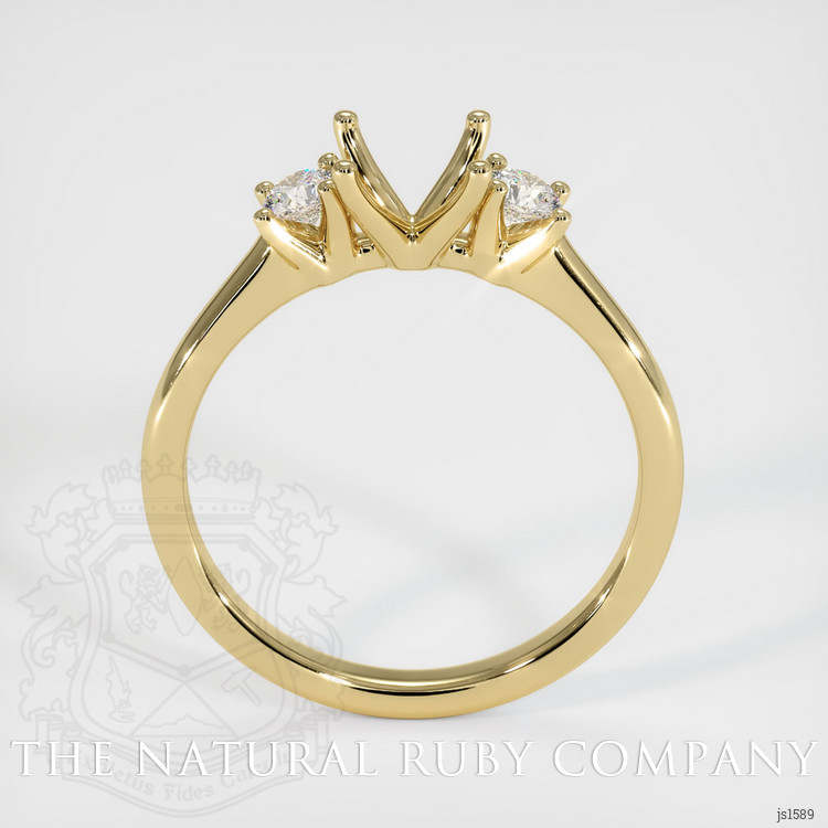 14K Yellow Gold Three Stone Ring Setting