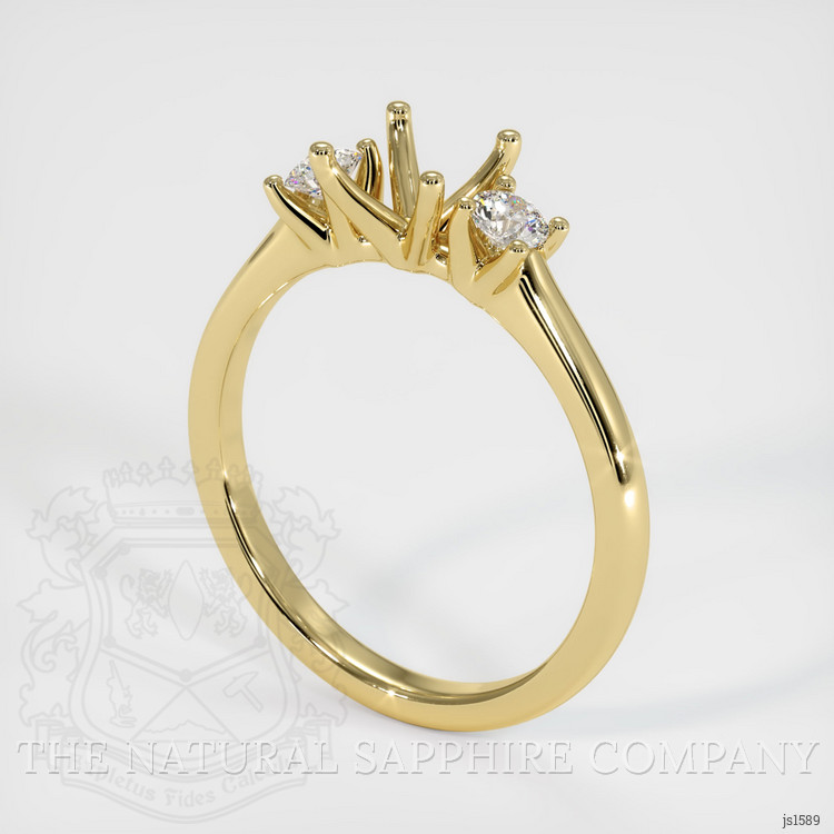 18K Yellow Gold Three Stone Ring Setting