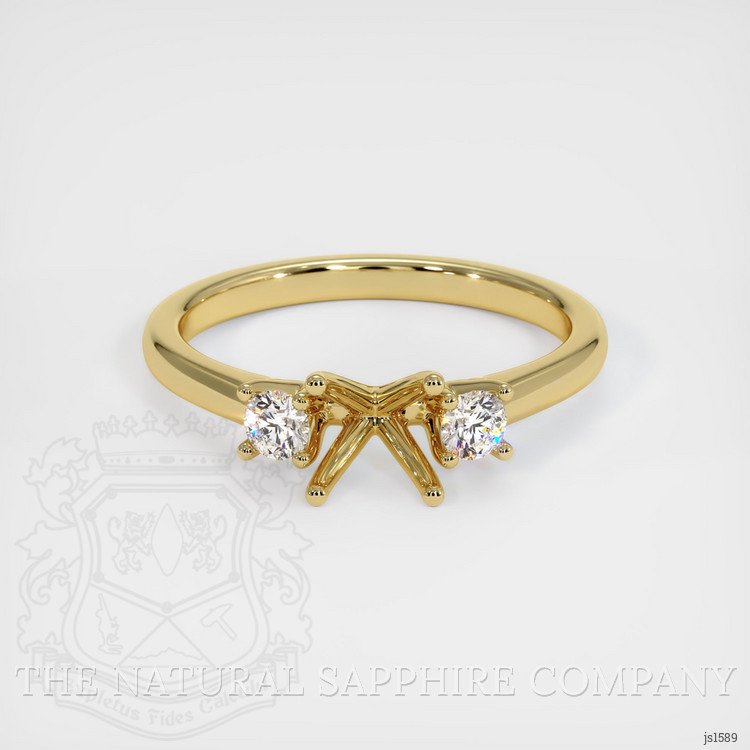 18K Yellow Gold Three Stone Ring Setting