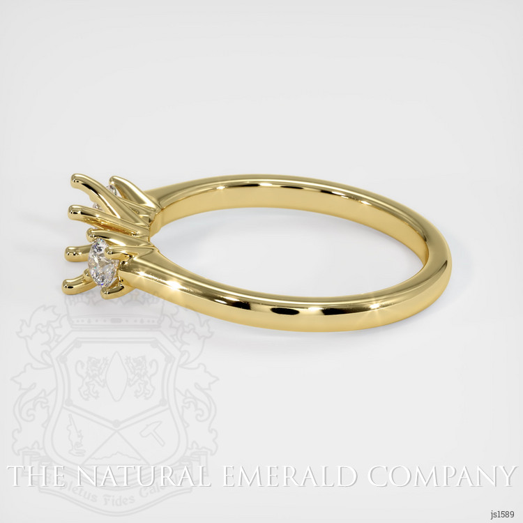 18K Yellow Gold Three Stone Ring Setting