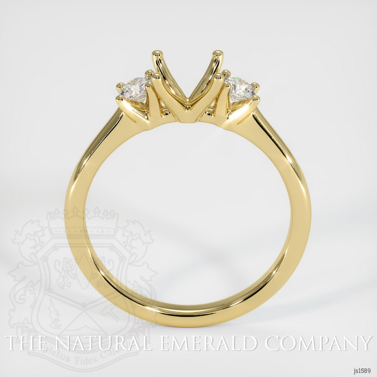 18K Yellow Gold Three Stone Ring Setting