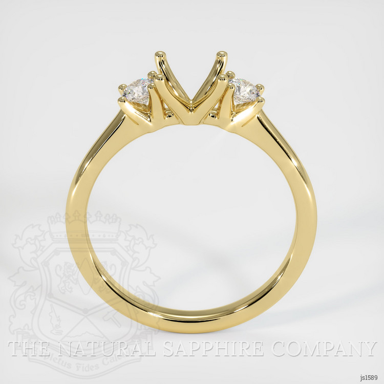18K Yellow Gold Three Stone Ring Setting