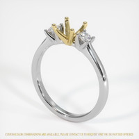 14K Yellow & White Three Stone Ring Setting Video