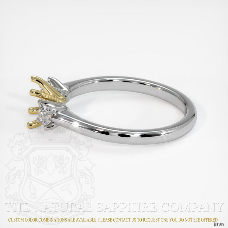 14K Yellow & White Three Stone Ring Setting