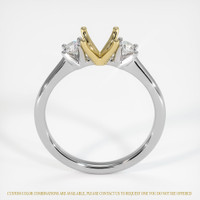 18K Yellow & White Three Stone Ring Setting Image