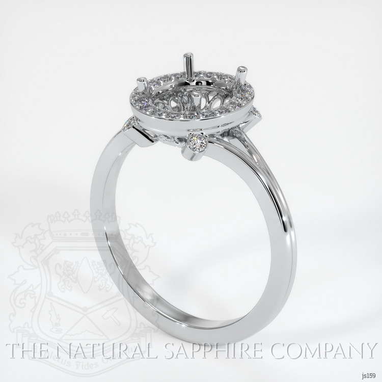 14K White Gold Antique Style Ring Setting