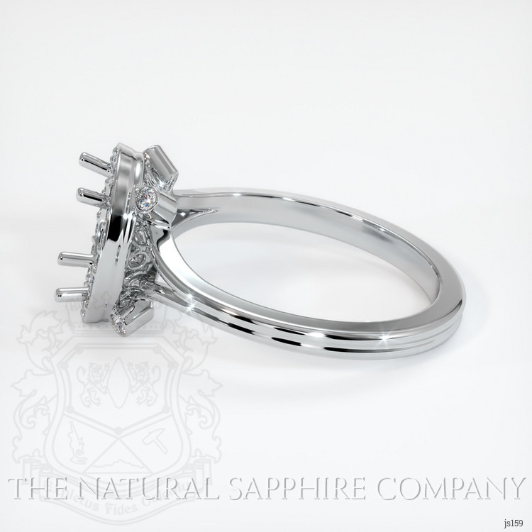 14K White Gold Antique Style Ring Setting