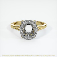 14K White & Yellow Antique Style Ring Setting Image