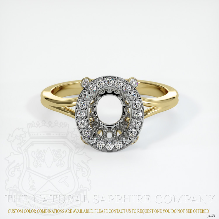 14K White & Yellow Antique Style Ring Setting