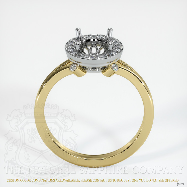 14K White & Yellow Antique Style Ring Setting