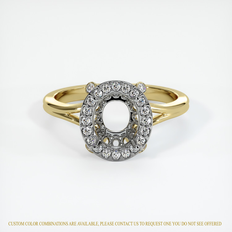 18K White & Yellow Antique Style Ring Setting