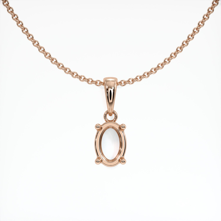 14K Rose Gold Solitaire Pendant Setting