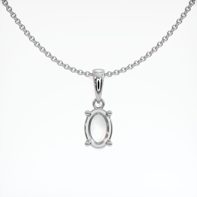 14K White Gold Solitaire Pendant Setting