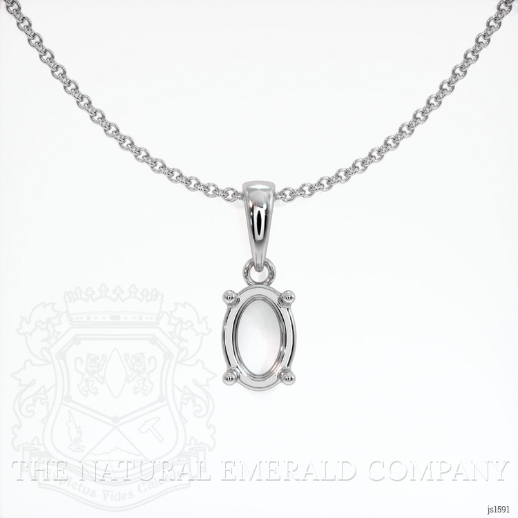 18K White Gold Solitaire Pendant Setting