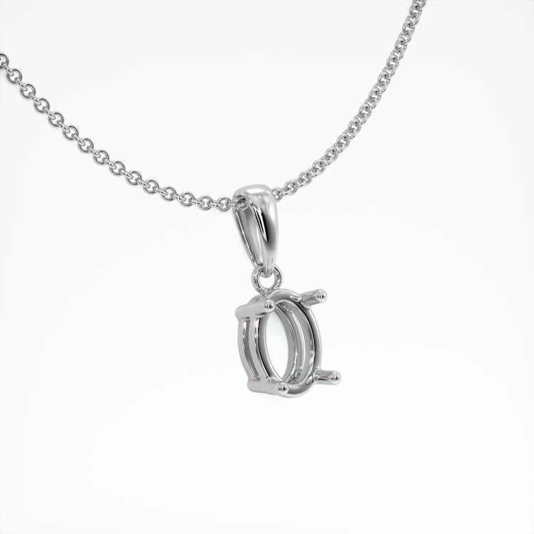 18K White Gold Solitaire Pendant Setting