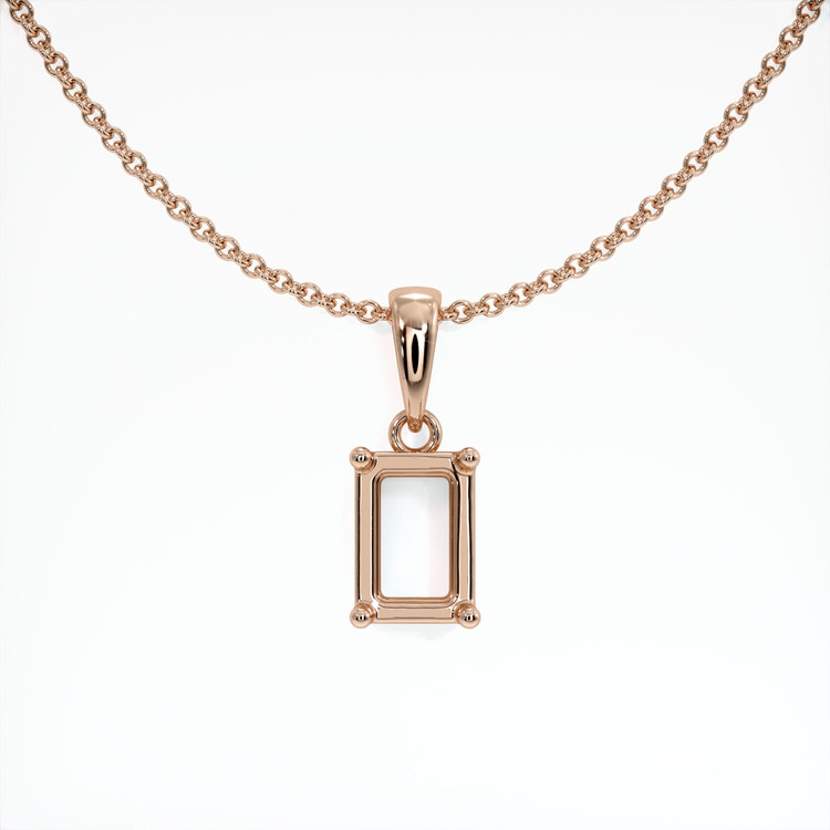 14K Rose Gold Solitaire Pendant Setting