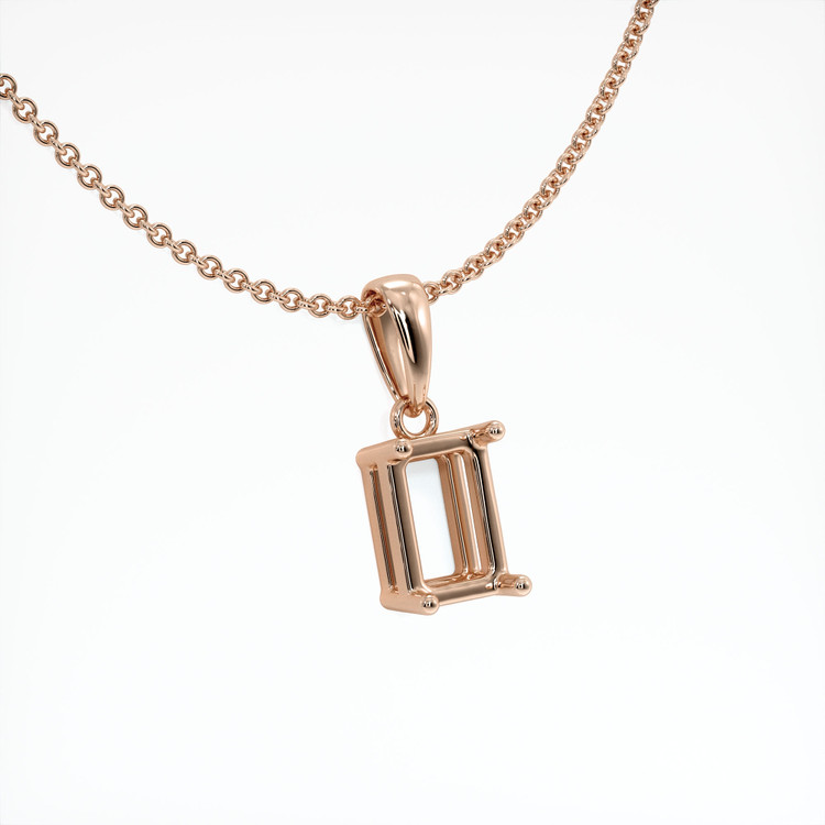 14K Rose Gold Solitaire Pendant Setting