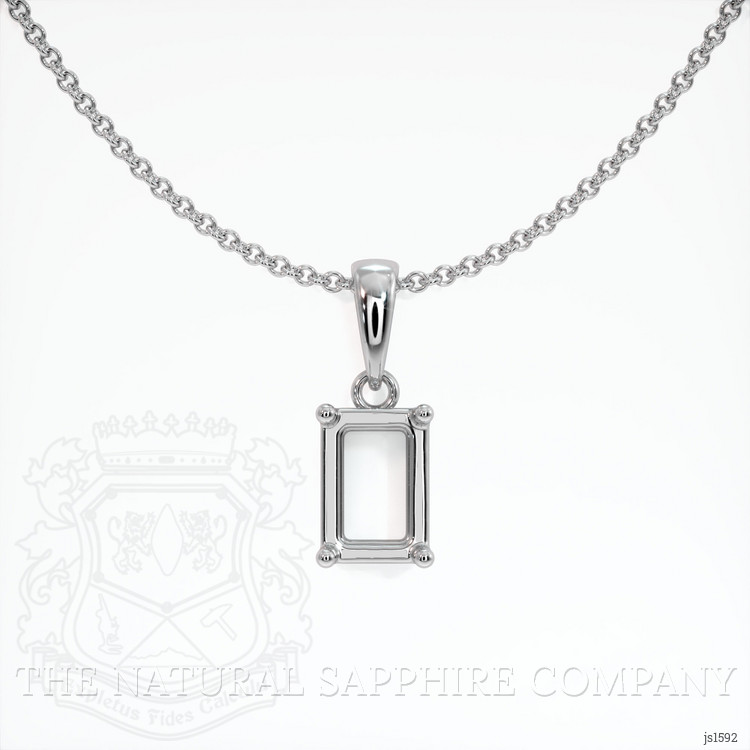 10K White Gold Solitaire Pendant Setting