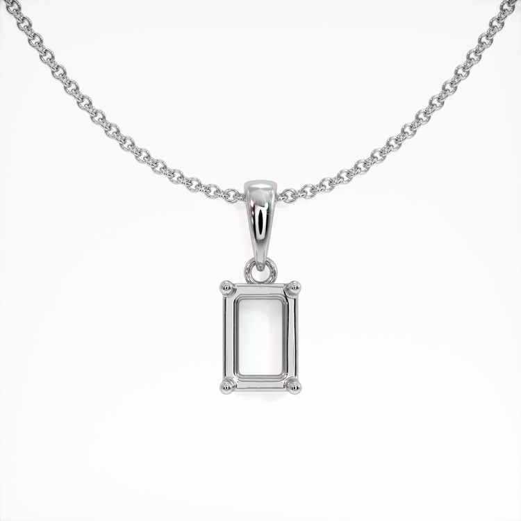 14K White Gold Solitaire Pendant Setting
