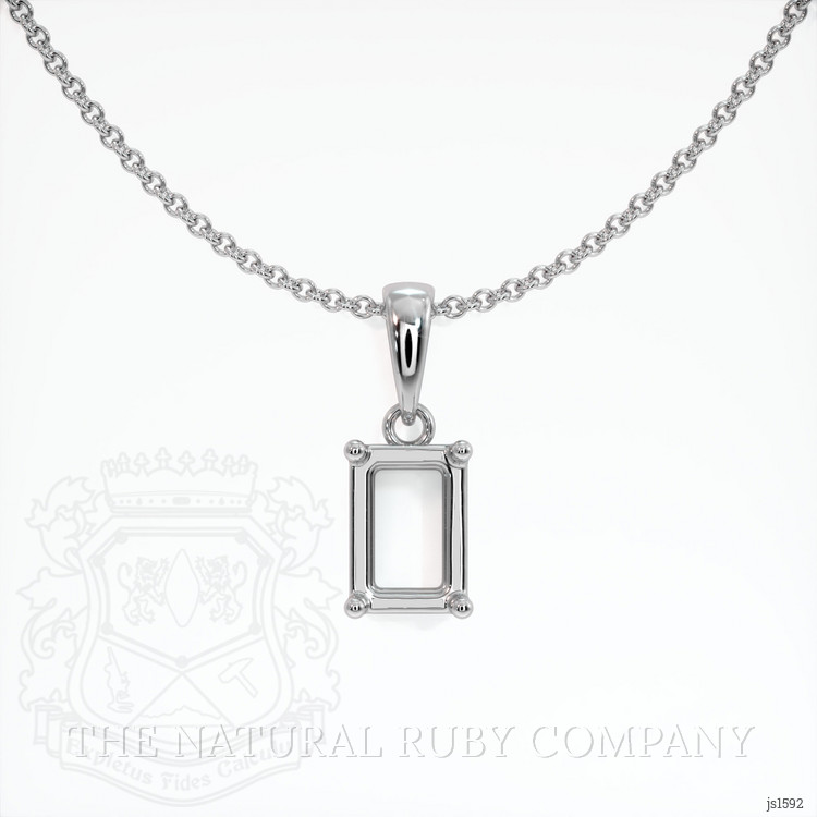 14K White Gold Solitaire Pendant Setting