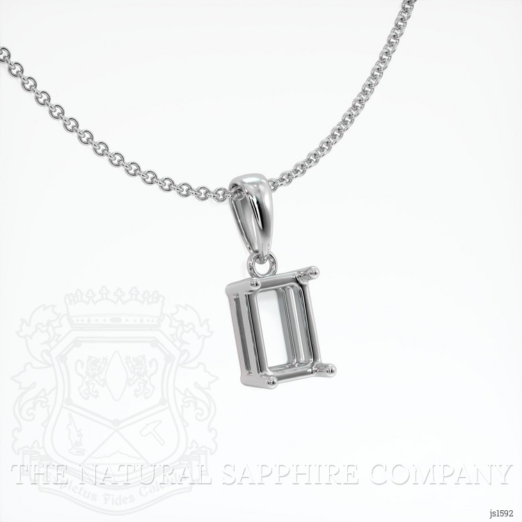 14K White Gold Solitaire Pendant Setting