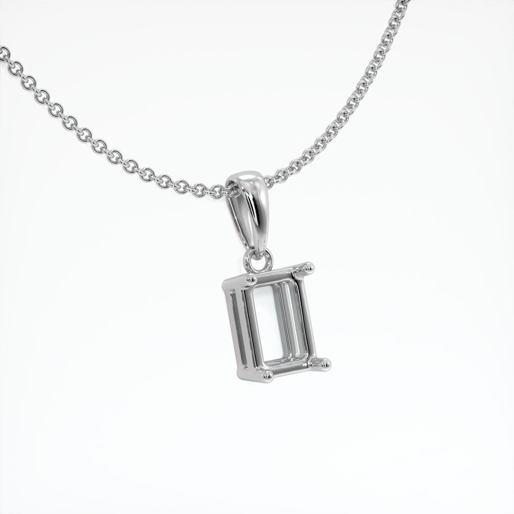 14K White Gold Solitaire Pendant Setting