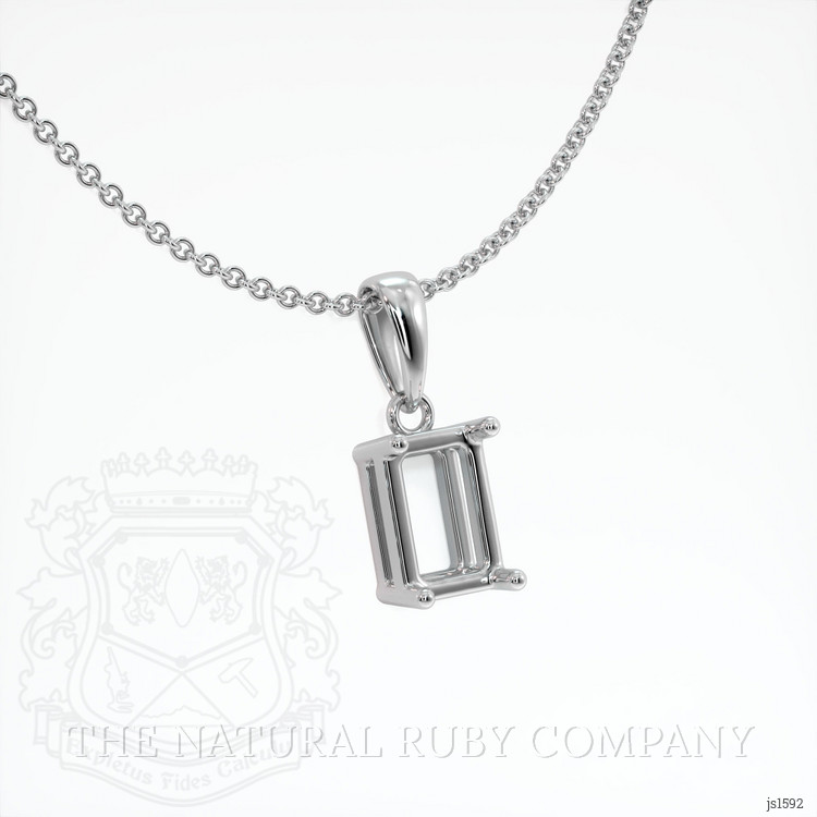 18K White Gold Solitaire Pendant Setting