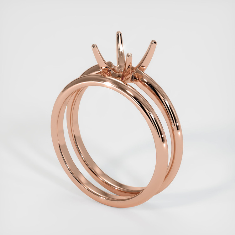 14K Rose Gold Wedding Set Ring Setting