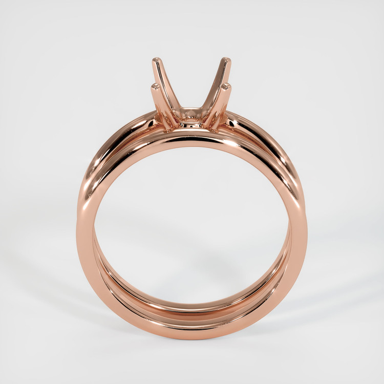 14K Rose Gold Wedding Set Ring Setting