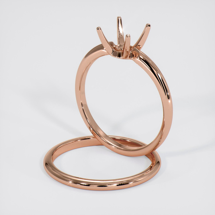 14K Rose Gold Wedding Set Ring Setting
