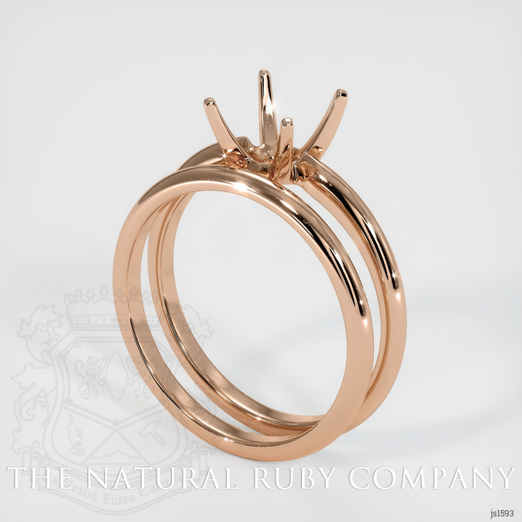 18K Rose Gold Wedding Set Ring Setting