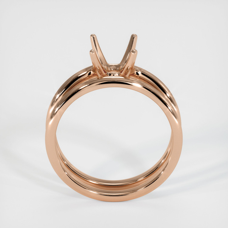 18K Rose Gold Wedding Set Ring Setting