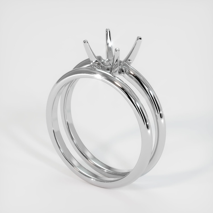 14K White Gold Wedding Set Ring Setting