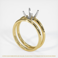 14K White & Yellow Wedding Set Ring Setting Video