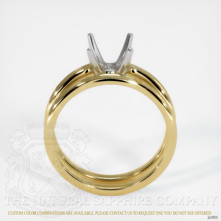 14K White & Yellow Wedding Set Ring Setting