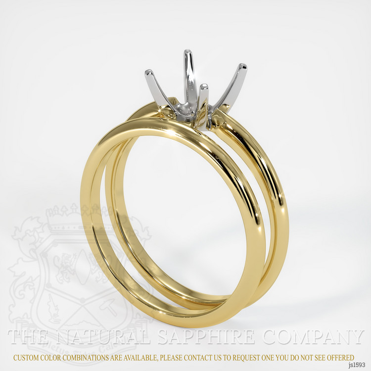 18K White & Yellow Wedding Set Ring Setting