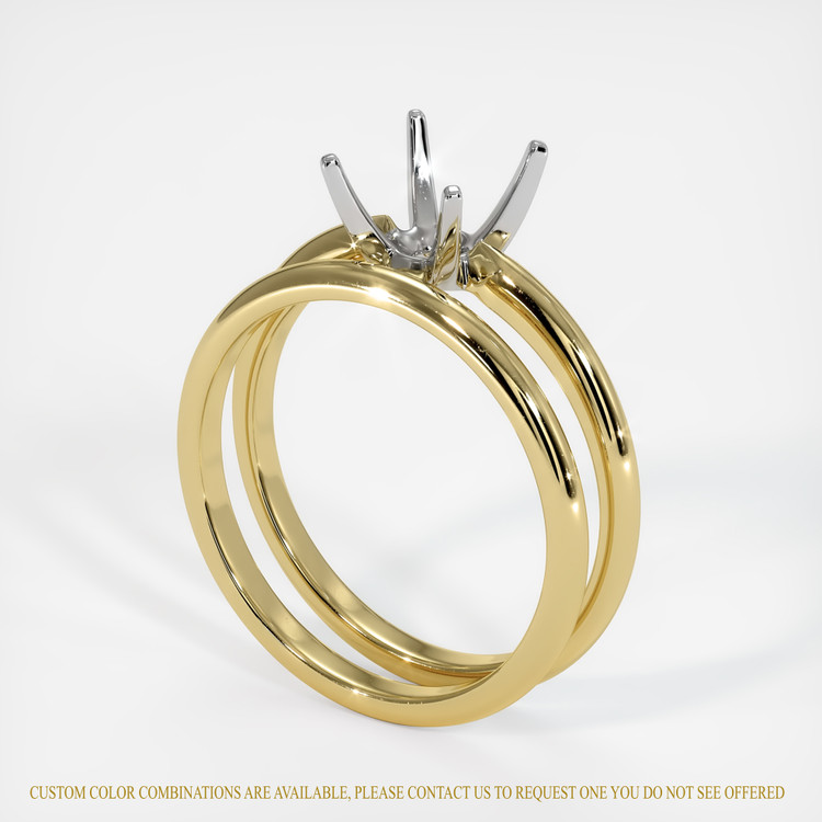 18K White & Yellow Wedding Set Ring Setting