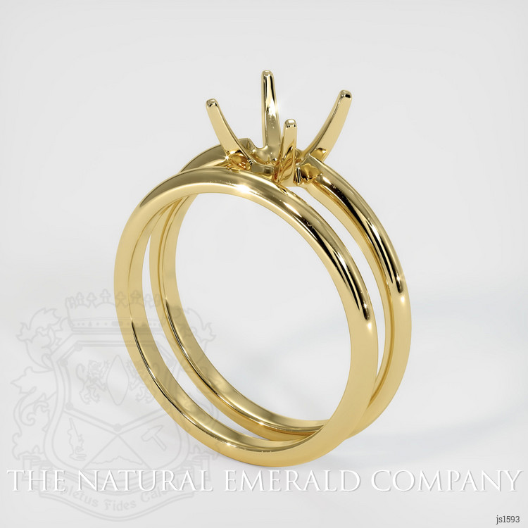 18K Yellow Gold Wedding Set Ring Setting
