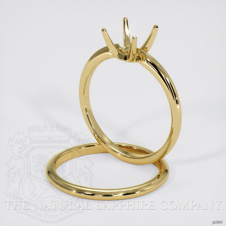 18K Yellow Gold Wedding Set Ring Setting