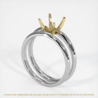 14K Yellow & White Wedding Set Ring Setting Video