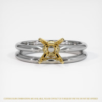 14K Yellow & White Wedding Set Ring Setting Image