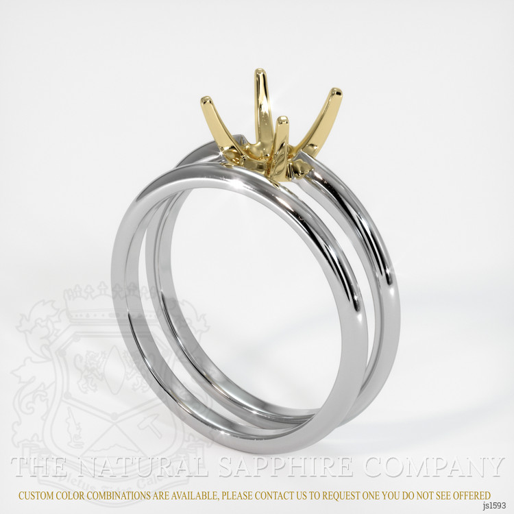 18K Yellow & White Wedding Set Ring Setting