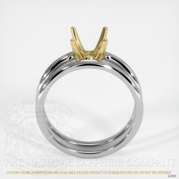 18K Yellow & White Wedding Set Ring Setting