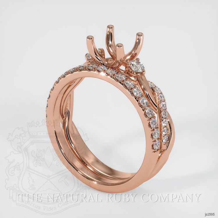 14K Rose Gold Pave Ring Setting