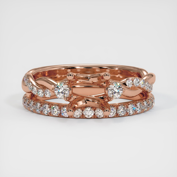 14K Rose Gold Pave Ring Setting