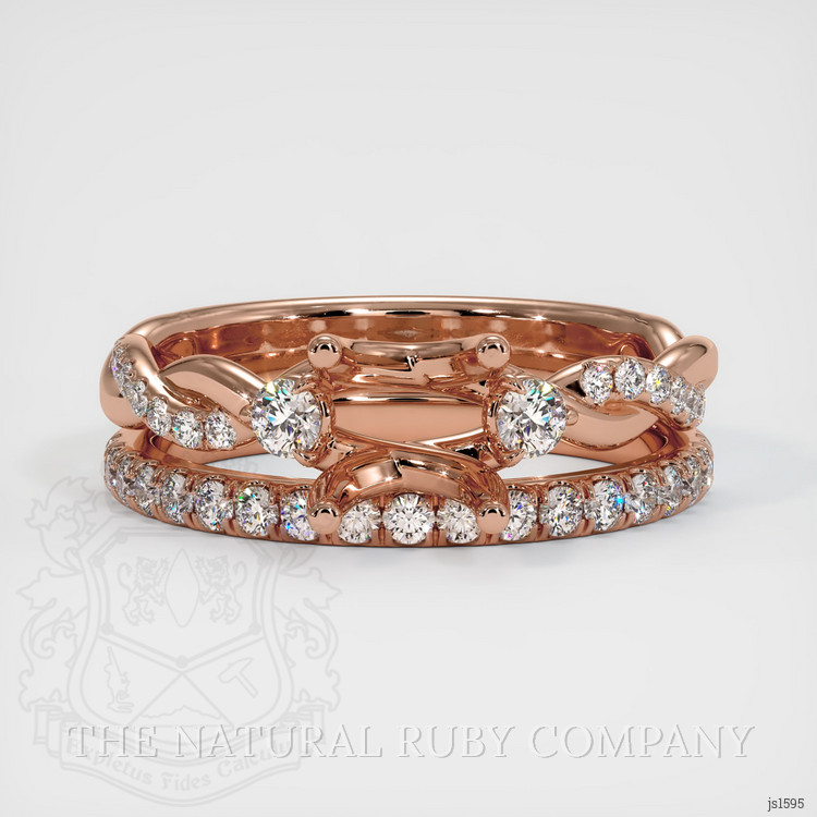 14K Rose Gold Pave Ring Setting