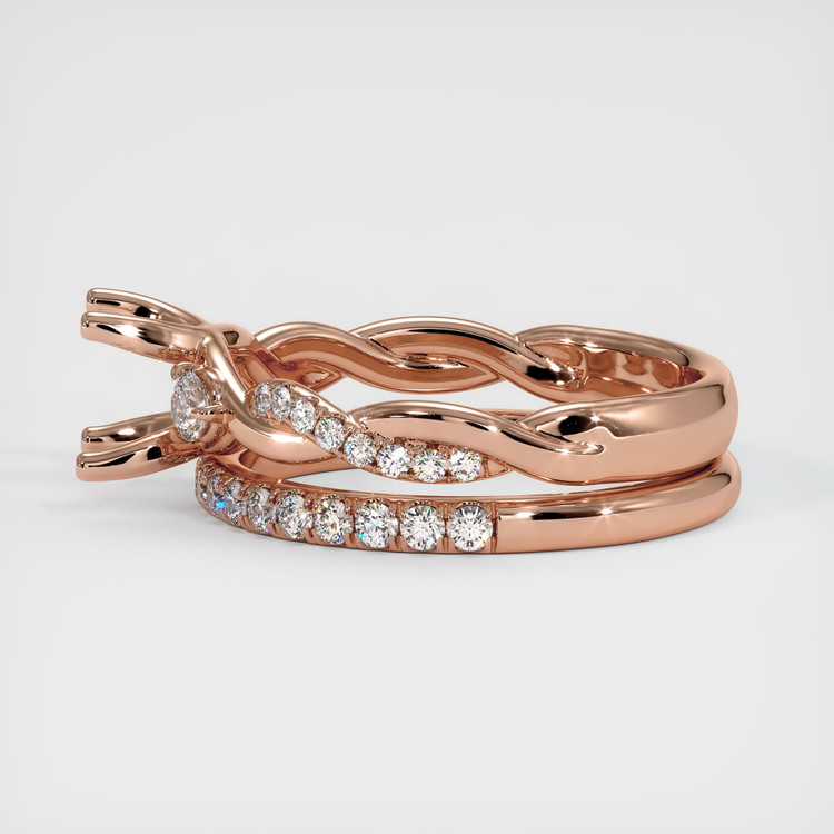 14K Rose Gold Pave Ring Setting