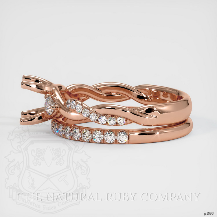 14K Rose Gold Pave Ring Setting